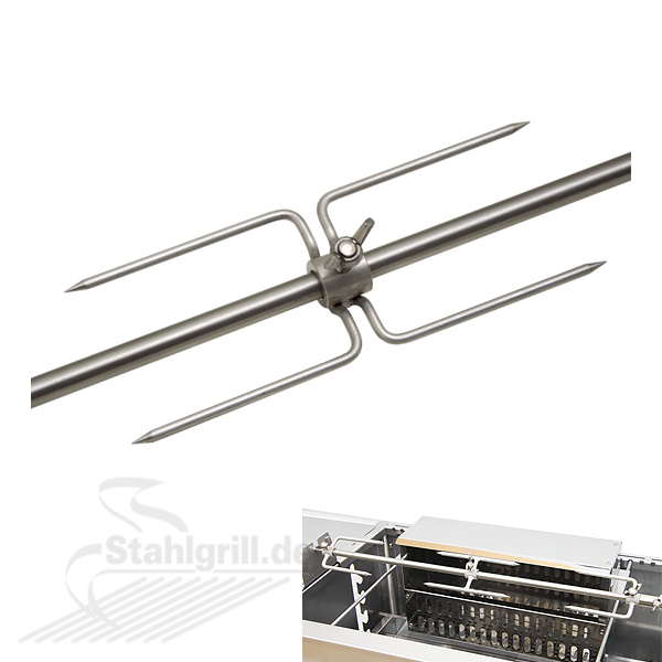 Der Doppelspießhalter für die Edelstar Grillspießvorrichtung Grill Spiess Halter (doppelt)