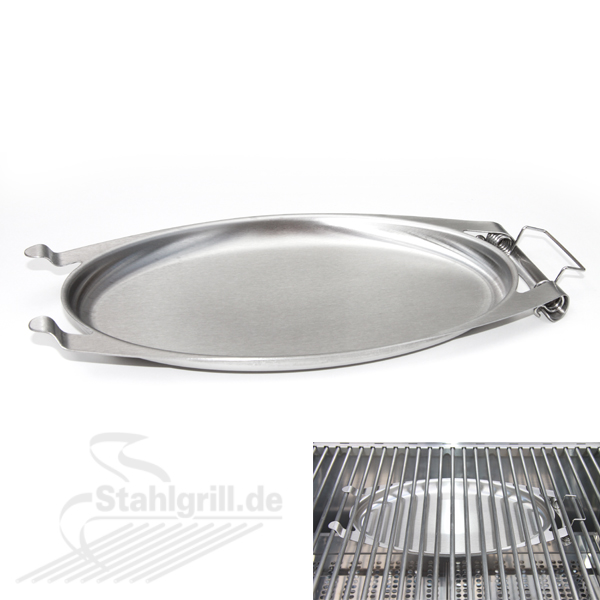 Grill- Aromaschale aus Edelstahl mit Universalhalterung für viele Grillmodelle geeignet Grill- Aromaschale aus Edelstahl