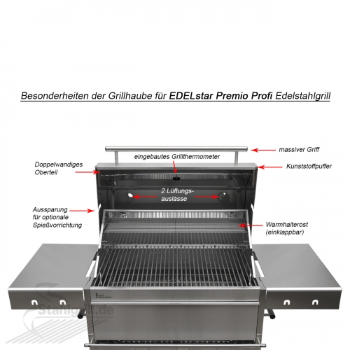 Edelstahlgrill - Holzkohlegrill - EDELstar Premio XL Komplett - Bausatz