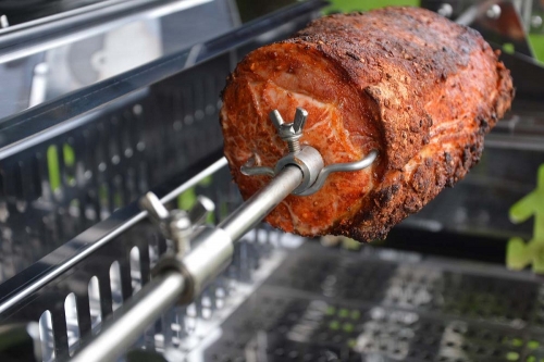 Spiessvorrichtung mit Motor und Glutkasten fr EDELstar Premio L Grill