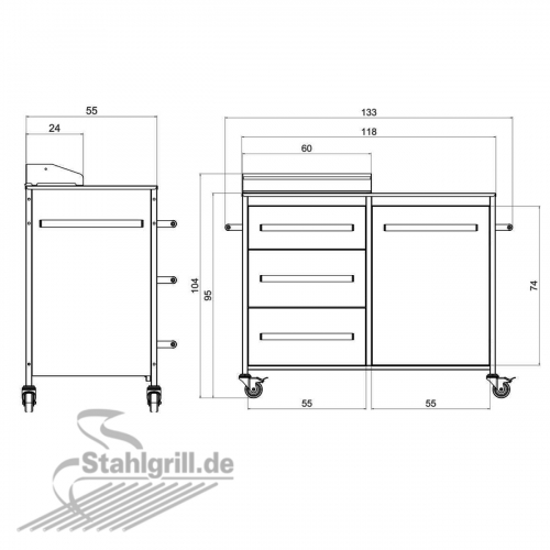 Grilltisch / Grillschrank gro - fr Outdoorkche und als Ergnzung unserer Grills